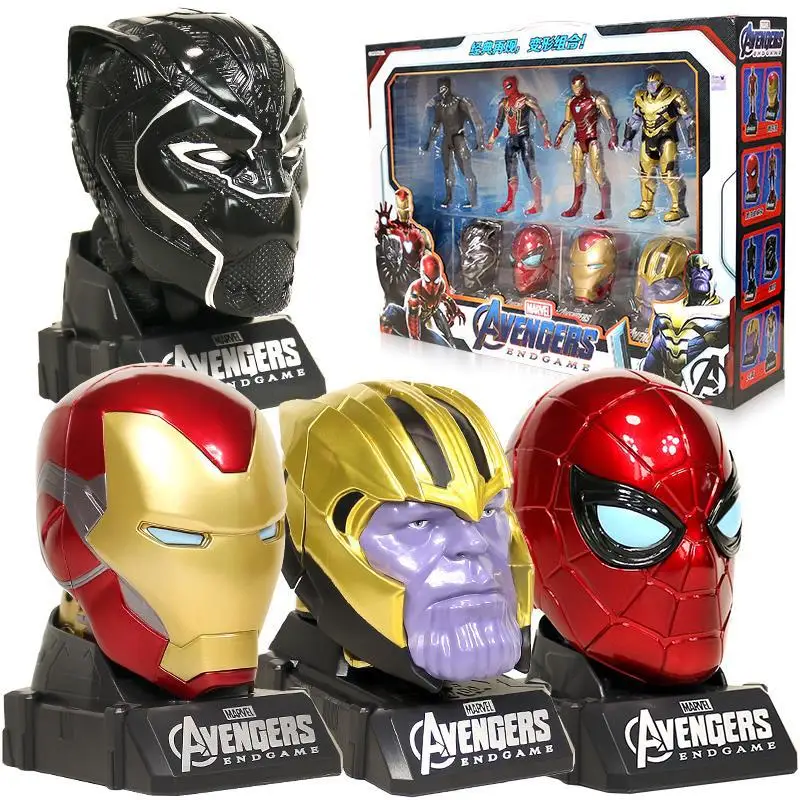 

Marvel Avengers Deformation Model Decoration Mech Assembly Children's Set Toy Head Sculpture Spider Man Iron Man Figure