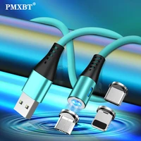 liquid silicone magnetic micro usb type c cable for iphone 8 samsung huawei mobile phone fast charging magnet charger cable cord