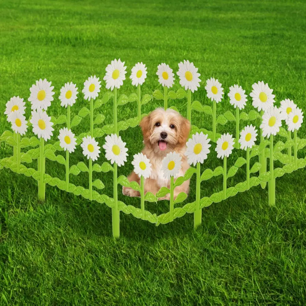 

5 PCS Garden Picket Fence Daisy Plastic Edgings Plant Borders Garden Border Edging Wedding Decoration Fence Vegetable Fence Tool