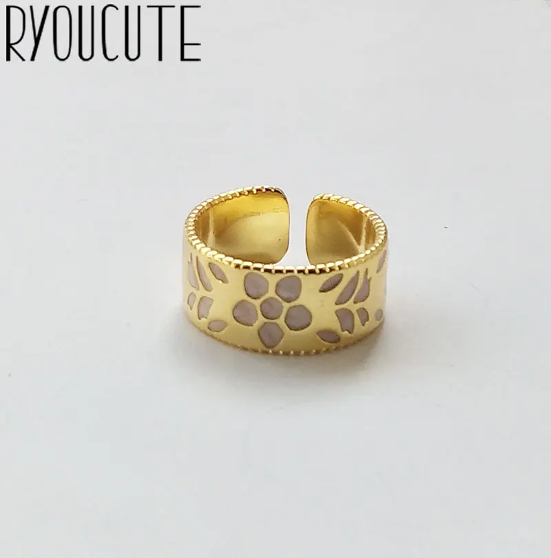 Богемные этнические серебряные кольца с золотым цветком для женщин Свадебные