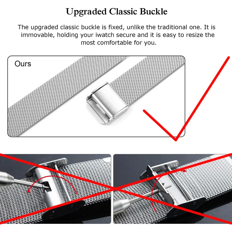 

Milanese loop strap for Apple watch band 40mm 38mm 42mm 44mm Iwatch band series 6/5/4/3/SE stainless steel bracelet Accessories
