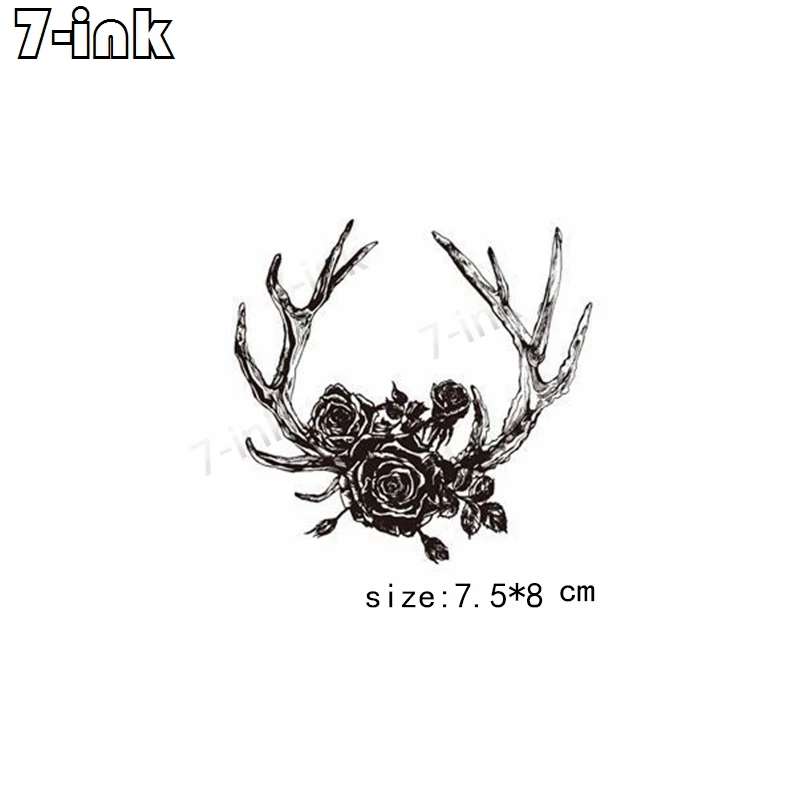 Водостойкая Временная тату наклейка индийский узор розы мертвые ветки оленьи