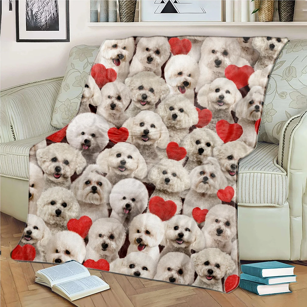 

Двустороннее фланелевое одеяло с узором для собак