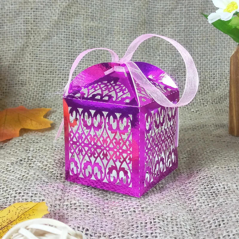 50 шт. ажурные гравировкой с кружевным дизайном Свадебная конфетная коробка для