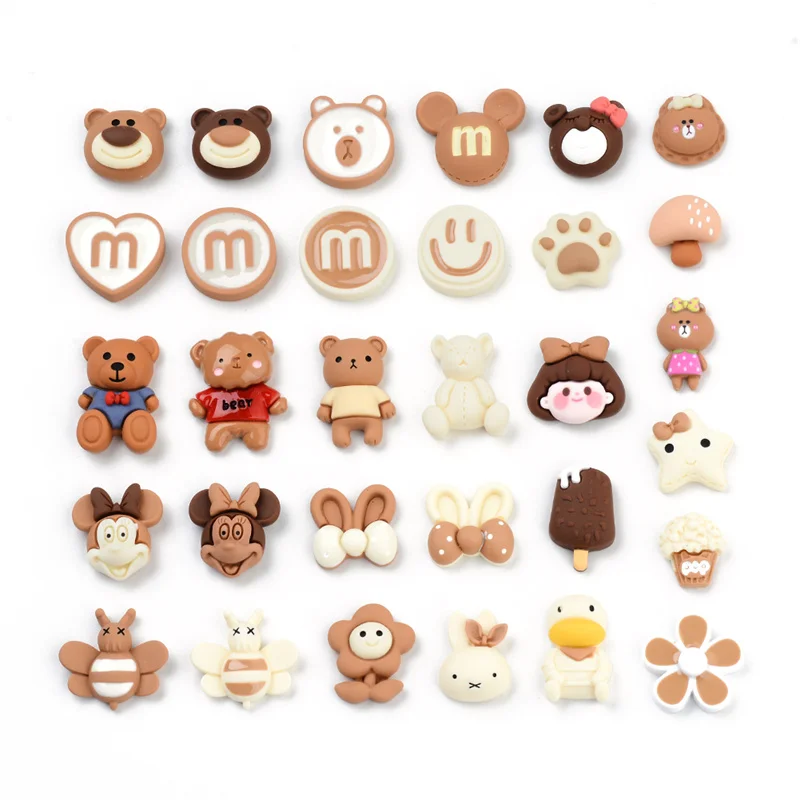 

30PCS Cartoon Mixed Pattern Flat Back Resin Embellishments DIY Craft Supplies Hair Accessories Phone Shell Patch Arts Materials