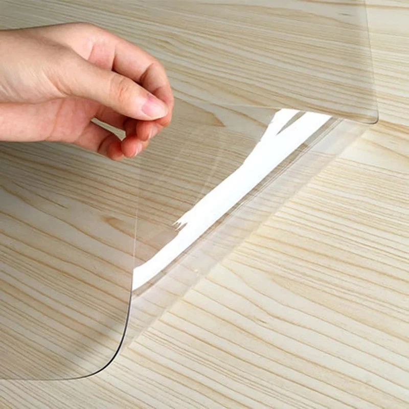 

Transparent Waterproof Tablecloth PVC Table Cloth Solid Pattern Oil-Proof Tablecloth Glass Soft Cloth 1.0mm Desk Mat Cover