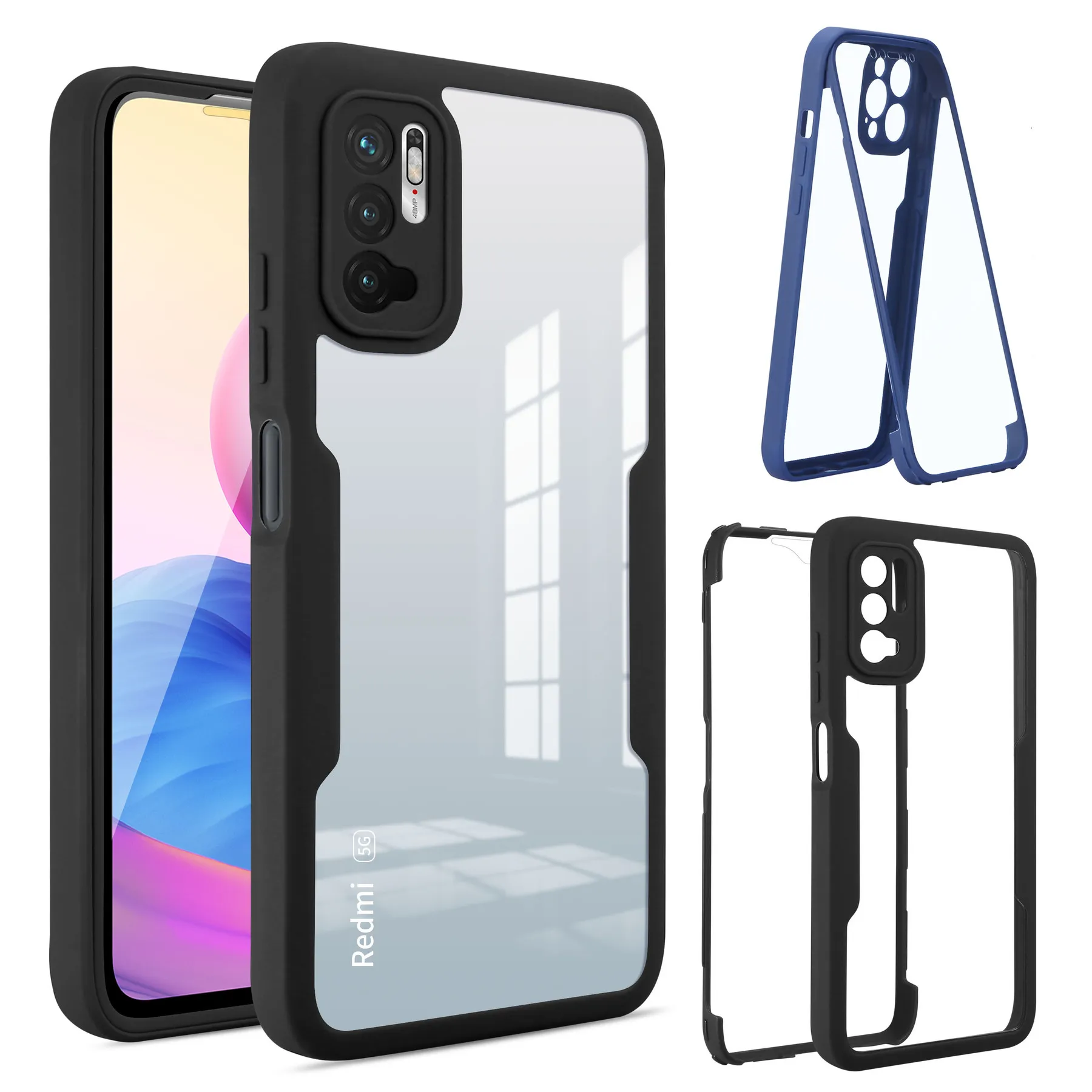 360 full cover phone case for xiaomi mi 11 lite redmi note 10 10s poco m3 pro 5g soft front protector back shockproof cover free global shipping
