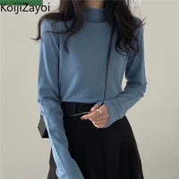 koijizayoi dropshipping sweater for woman solid fashion office lady fall winter pullovers chic slim knitted jumpers students top