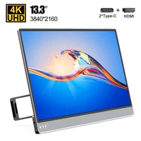 13 3 inch 4k ultra thin portable monitor lcd screen type c usb 3 1 hdmi for laptop phone ps4 switch xbox gaming display pc hd