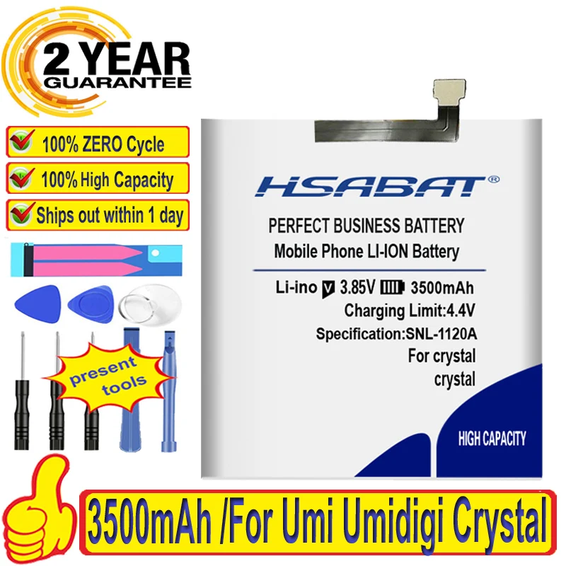 100% Оригинальный аккумулятор HSABAT 3500 мАч для Umi Umidigi crystal | Мобильные телефоны и