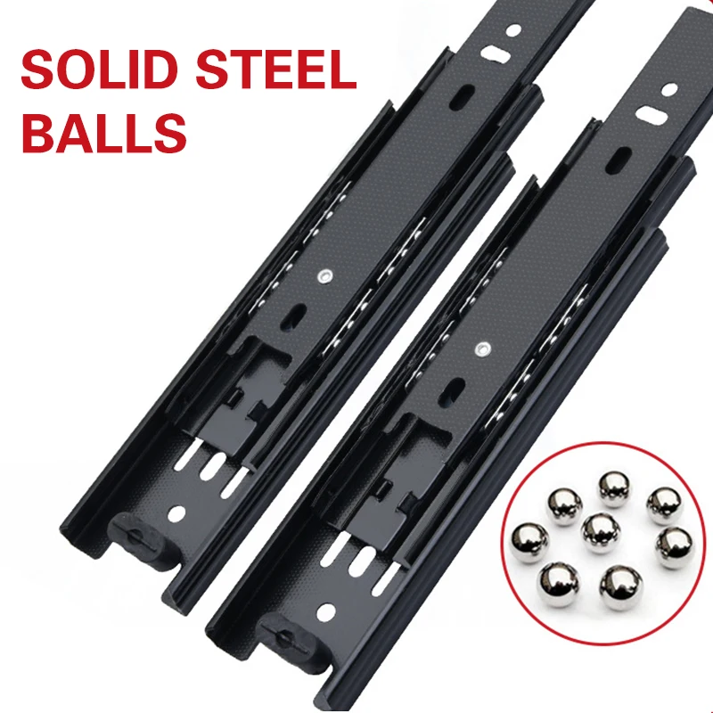 

Gedden 10in-24in 45mm Stainless Steel Drawer Slide Rail Thickened ordinary silent rail Soft Closing Cabinet Furniture Hardware