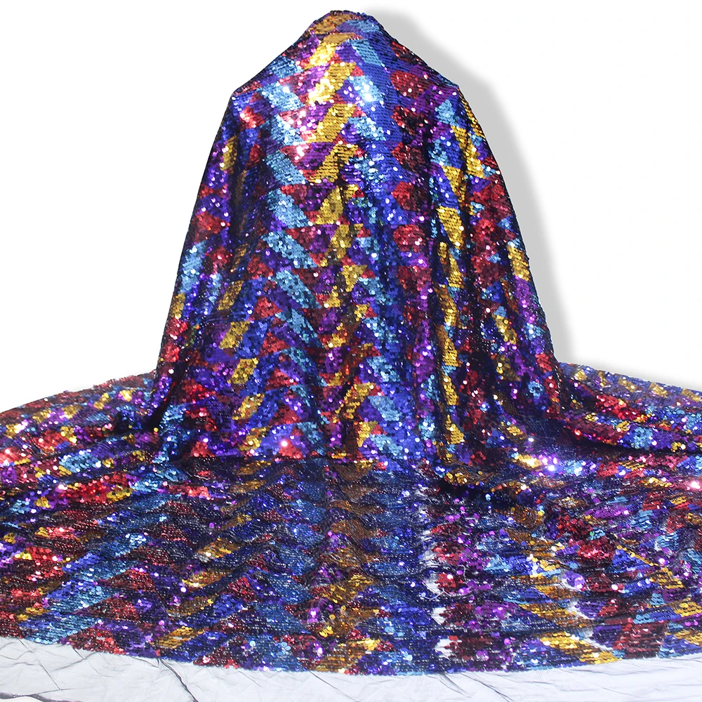

Niegrian colorful sequins with main blue color lace embroidery textiles