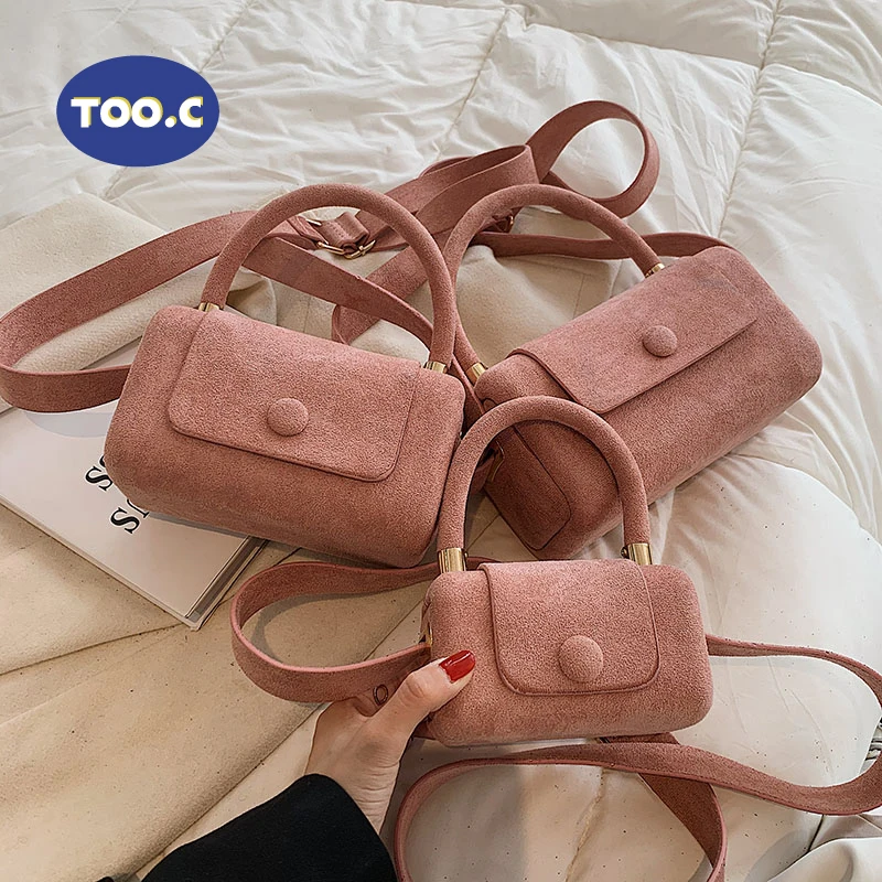 

2021 New Fashion Frosted Handbag Large Medium Small Pink Khaki Shoulder Bag Casual Cute Hot Mini Messenger Bag For Women