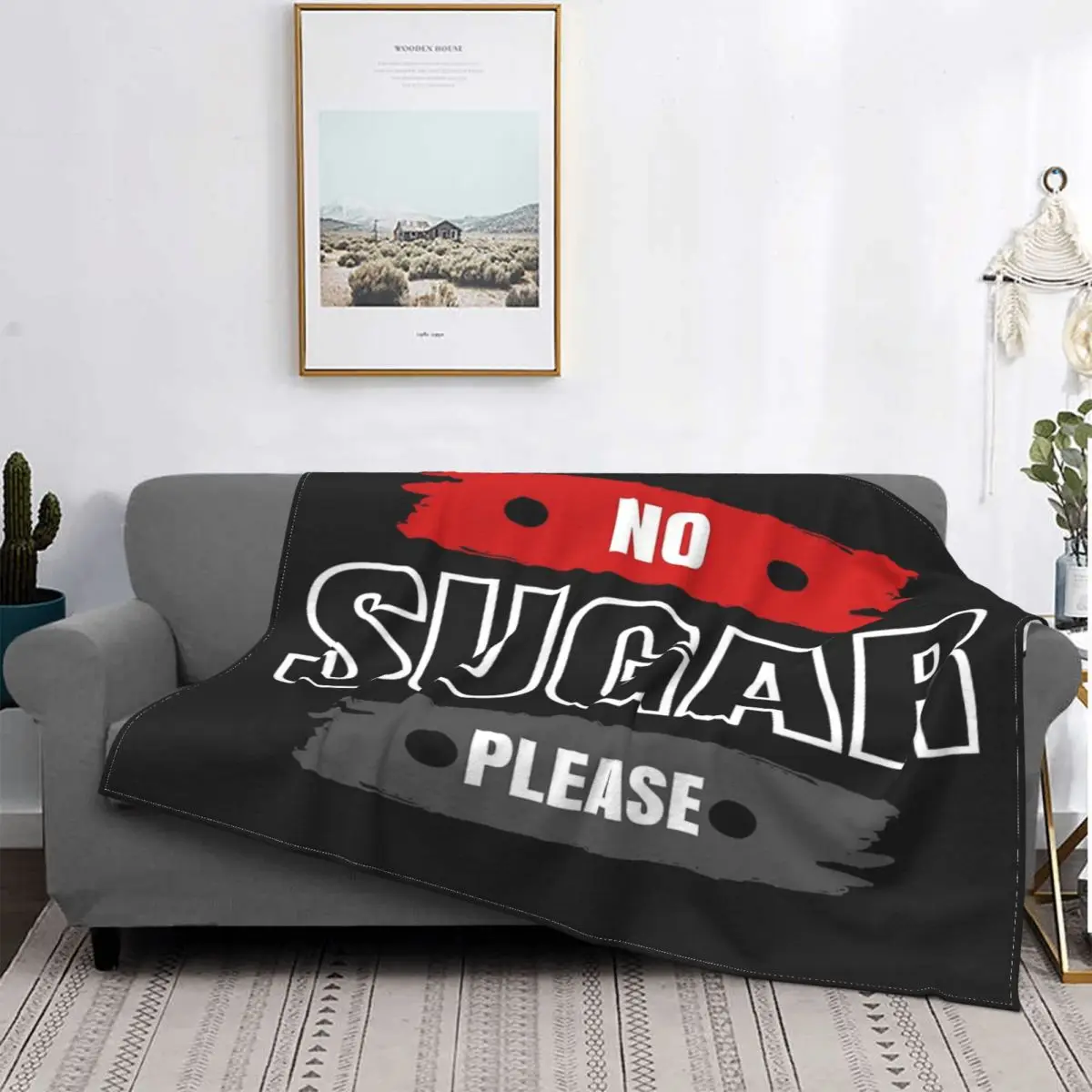 

No Sugar Please-Manta con capucha para el hogar, a cuadros cobertor para cama, sofá, textil de lujo, 3 unidades