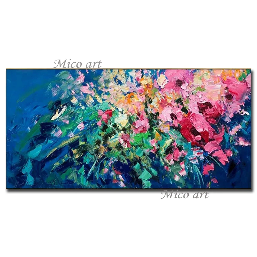 

Современное Декоративное цветочное настенное Искусство Новое поступление Ручная роспись текстурированная Толстая Цветочная картина масл...