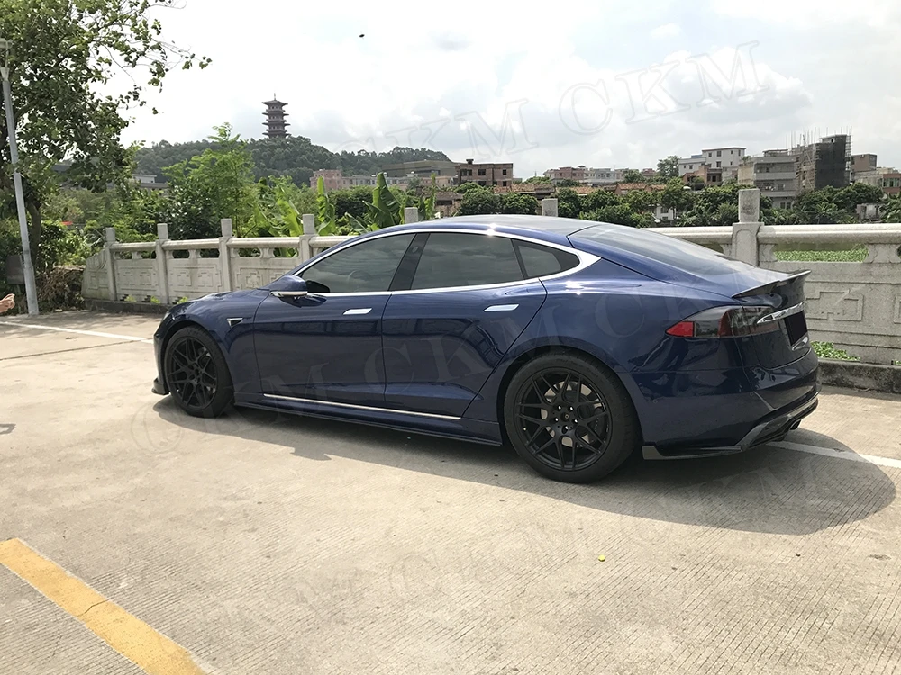 Углеродного волокна задний бампер диффузор спойлер для Tesla модель S 70D P85D 90D P100D