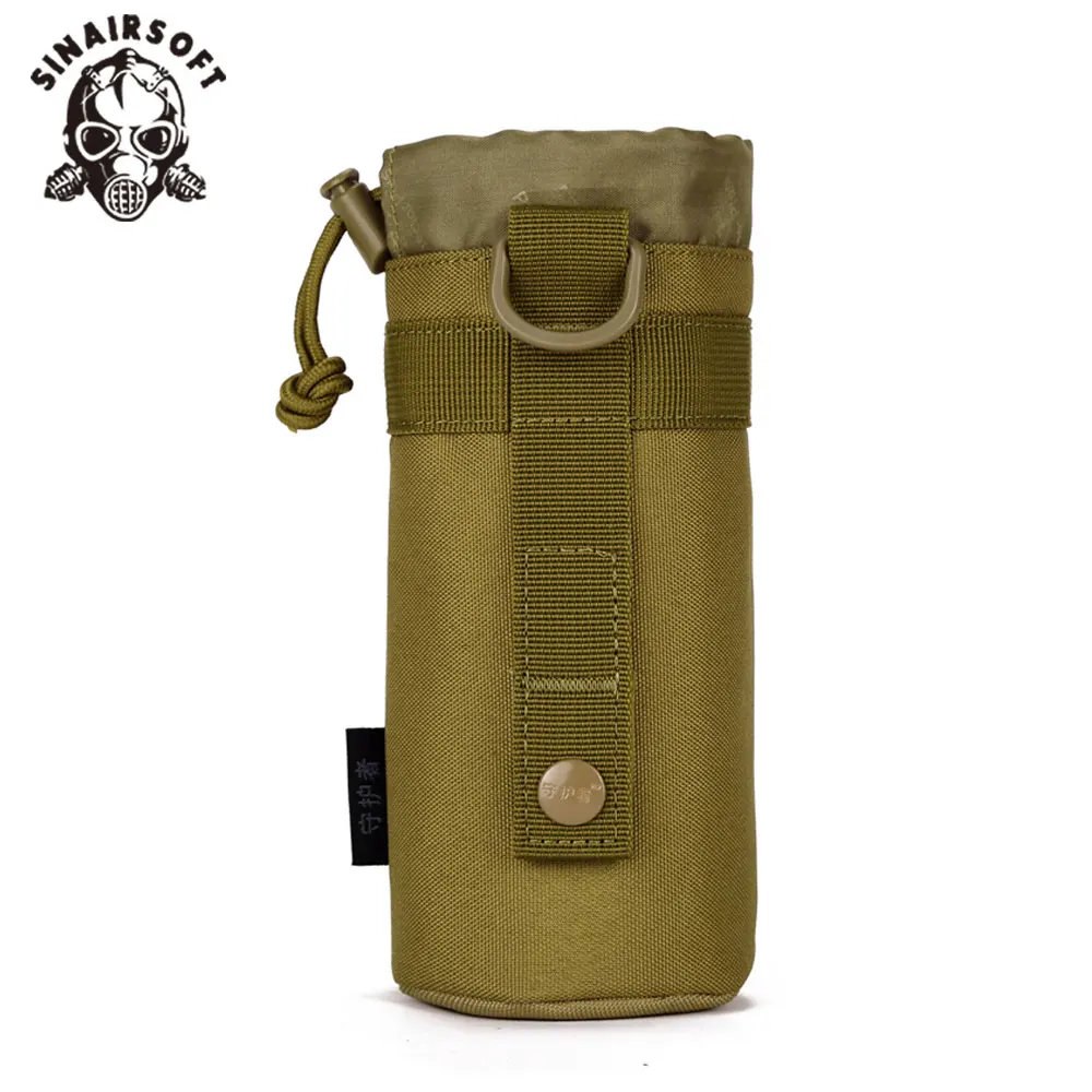 

SINAIRSOFT MOLLE System Water Bottle Climbing Bags D-ring Holder Drawstring Pouch Army Durable Travel Hiking Water Bag