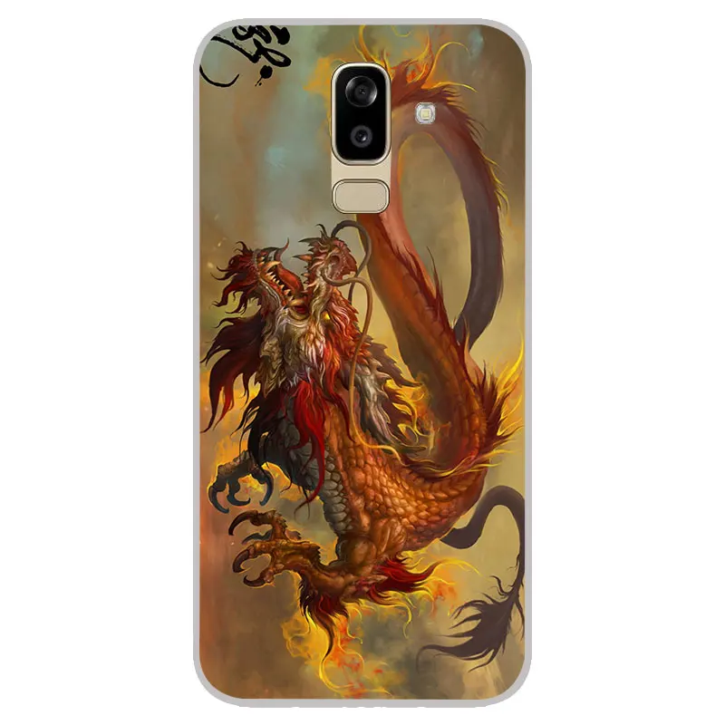 Дракон матовый Силиконовый чехол для Samsung Galaxy J2 pro J3 J4 J6 J7 J8 A5 A7 A9 A8 A6 плюс 2018 TPU