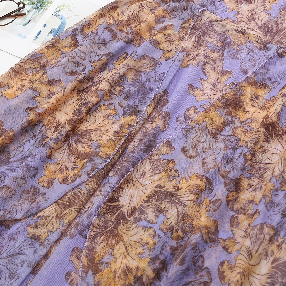 

Summer Women Floral Print Chiffon Flare Dresses Red Purple Blue V-Neck Short Sleeve Knee Length One Piece Robe Romantic Clothes