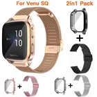 Металлический ремешок с чехлом из ТПУ для Garmin CAME SQ, Защитный Браслет для смарт-часов, Сменные аксессуары для часов