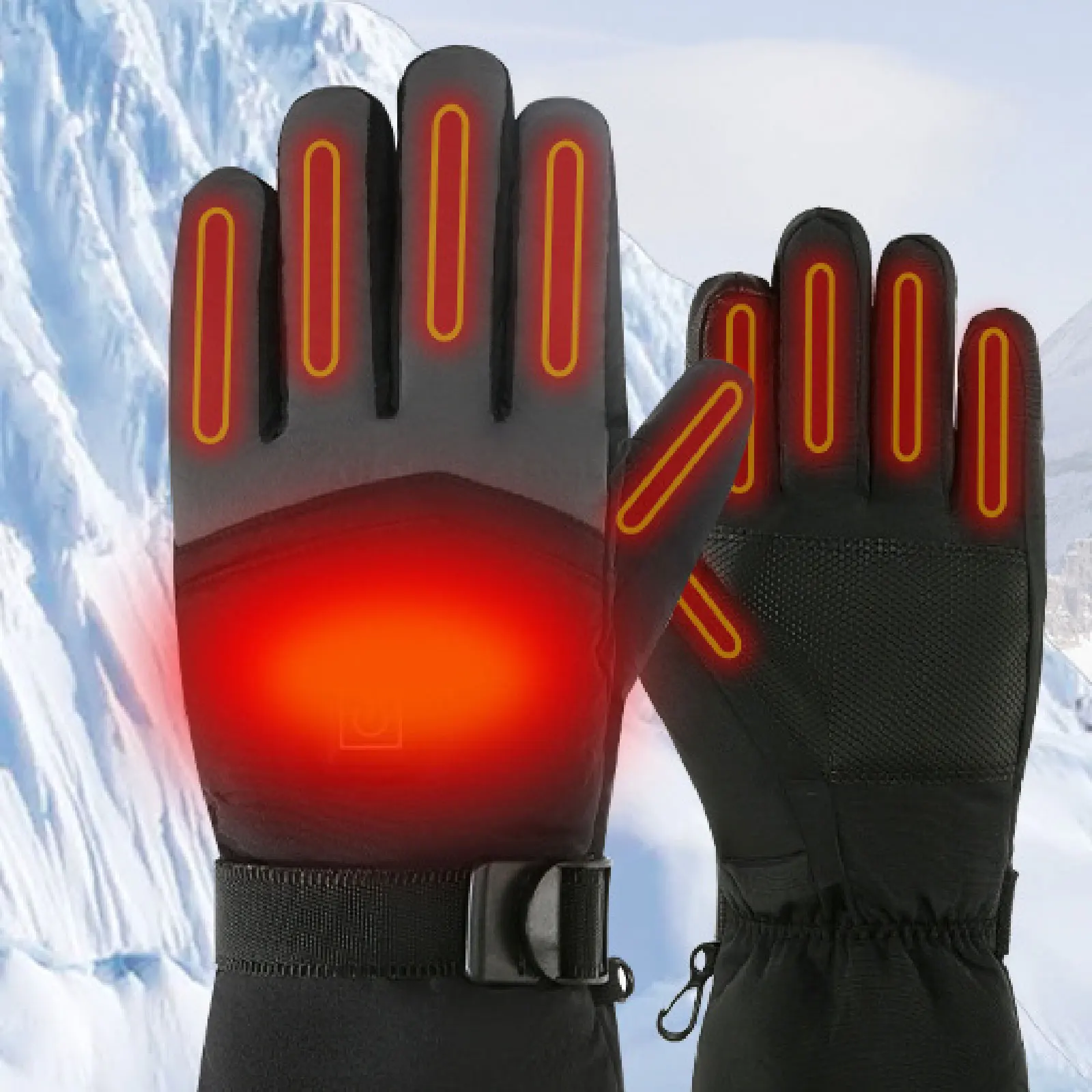 

Heated Gloves Winter Electric 5000mAh Battery Powered Touchscreen Heated Gloves 3 Temperature Level for Skiing Hiking Cycling