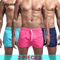 2 pieces mens swimwear summer shorts brand beachwear sexy swim trunks men swimsuit low waist breathable beach wear surf 2021