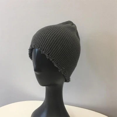 dark gray cap Brimless Лыжная шапочка зимняя шапка-маска для женская шапка шляпы для пар вязаная Harajuku Beanie Мужская - Цвет: dark gray cap