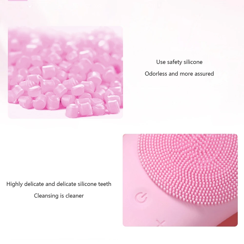 Мини электрическая щетка для очищения лица Силиконовый звуковой Вибрационный