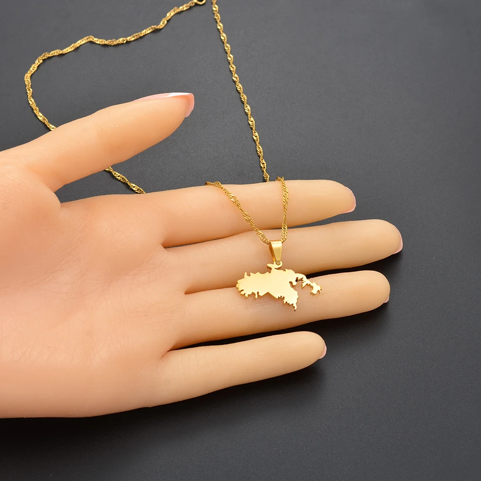 Ожерелье с подвеской в виде карты Святого Джона из Соединенных Штатов от Anniyo