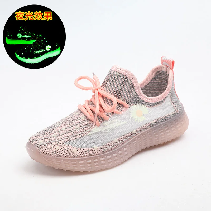 

Children's Casual Shoes Luminous Sports Shoes Spring and Autumn Girls Mesh Coconut Shoes Luminous Soft Sole Children's Shoes