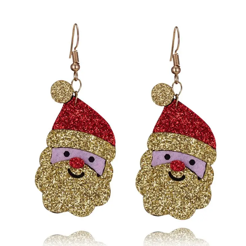 Santa Claus Санта Клаус рождественские серьги снеговик декоративный колокольчик с оленями Рождественская елка серьги ювелирные изделия прекрасные рождественские подарки для влюбленных женщин - Цвет: Santa Claus