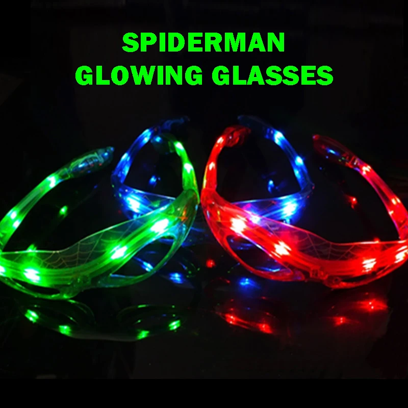 Светящиеся очки Marvel Человек-паук светодиодные мигающие праздничные для
