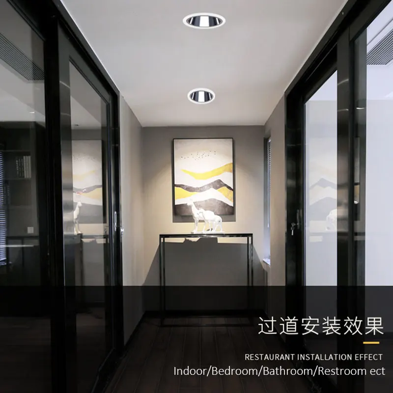 Lámpara LED antiniebla anticorrosión para baño y cocina, foco LED para techo, regulable, IP55