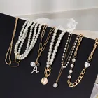 Женская цепочка на шею ожерелье для женщин многослойные жемчужные подвески с портретом новые продукты 2021 свадебное ожерелье Свадебные украшения