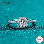 Свадебное кольцо Geoki, вечернее кольцо из стерлингового серебра 925 пробы с бриллиантами 0,2 КАРАТ, ювелирные изделия для девочек-подростков