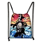 Сумка на шнурке с аниме бродячие псы, модные сумки для хранения для мальчиков и девочек, школьный ранец для покупок для подростков, дорожные сумки