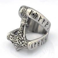 togen design nordic viking odins hammer mens ring retro fashion emo punk party club finger jewelry accessories anillos