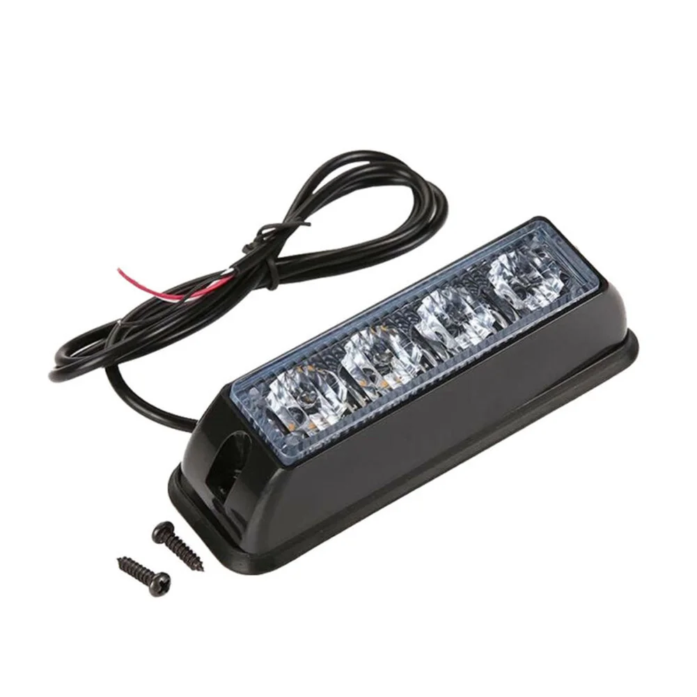 

Amber/White Strobe Lights LED Car Truck Hazard Flash ABS Housing + PC Lens