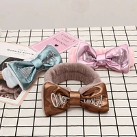 butterfly bow hair band cosmetic omg spa shower letters wash face headband girls headwear hairbands bath makeup hair accessories