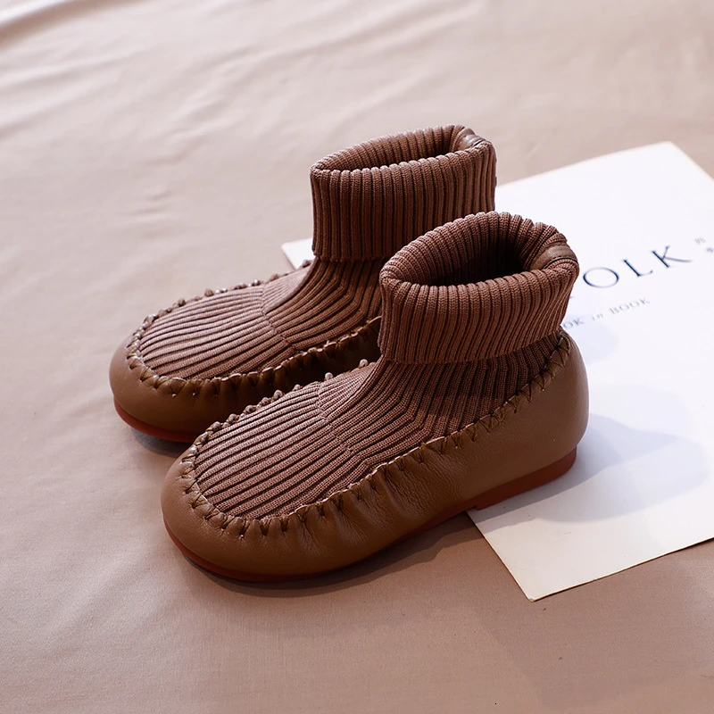 CNFSNJ/2019 г. Новые осенне-зимние ботинки с эластичными рукавами для мальчиков