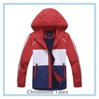 boys and girls outdoor color matching plus velvet windproof waterproof breathable zipper jacket coat