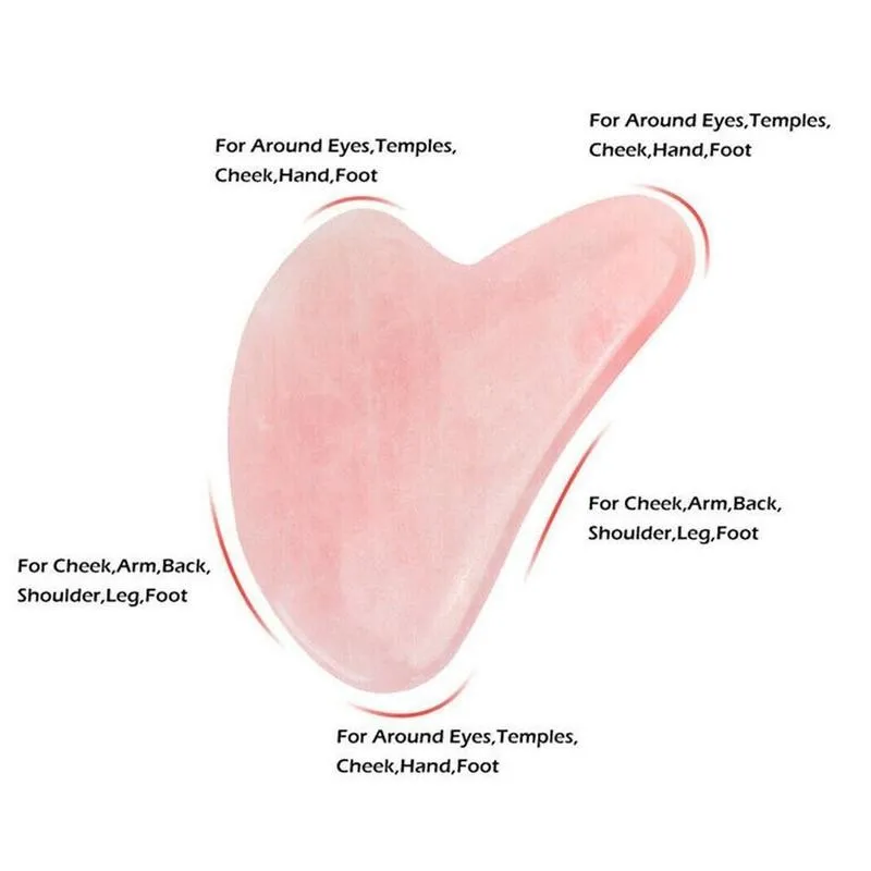 

Natural Jade Massager Rose Quartz Gua Sha Scraper Pink Jade Stone Body Scraping Plate Relaxation Face Lift Health Care