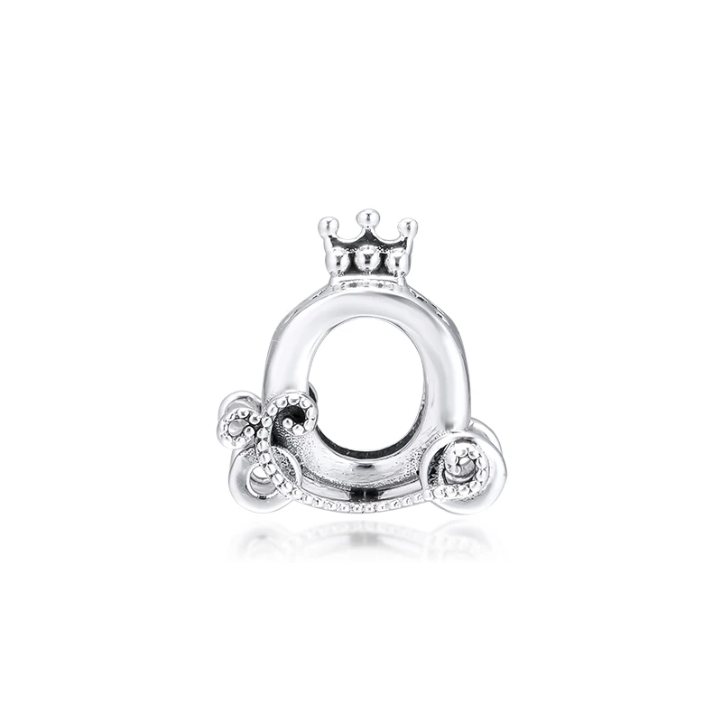 Серебряные бусины 925 пробы Fit Pandora Браслеты полированная Корона O кулон в форме коляски для женщин DIY Ювелирные изделия kralen pulsera