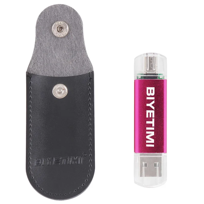 Розовый USB флеш-накопитель Biyetimi, высокоскоростная кожаная сумка, OTG 8 ГБ, 16 ГБ, 32 ГБ, флеш-накопитель, карта памяти USB, флешка для смартфона - Цвет: Розовый