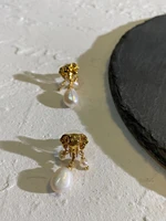 rispada eh33746 elephant natural pearl pendant drop earrings