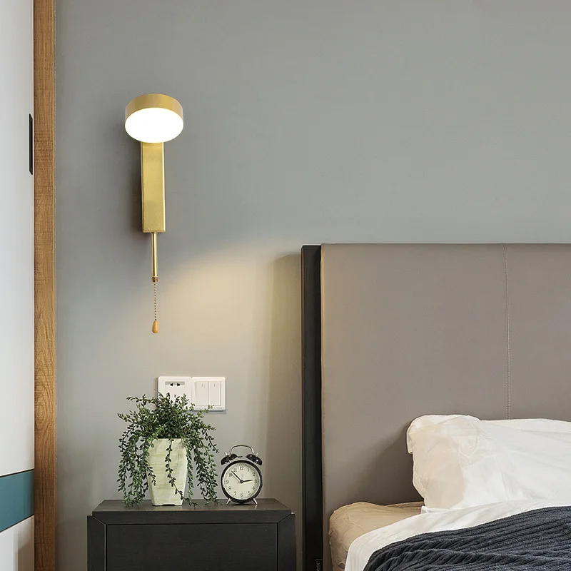

Wooden Art Rotatable Wall Lamp With Switch Bedside Corridor Aisle Stairs Creative Indoor Lighting Modern Luminaire Bedroom Light