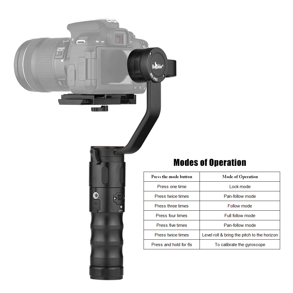 MS PRO 3 осевой ручной карданный Стабилизатор камеры Gyro 360 панорамная съемка для Canon