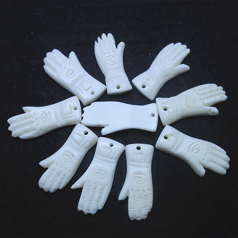 2 шт. белые натуральные бусины подвески в форме кости ox для женщин ожерелье или