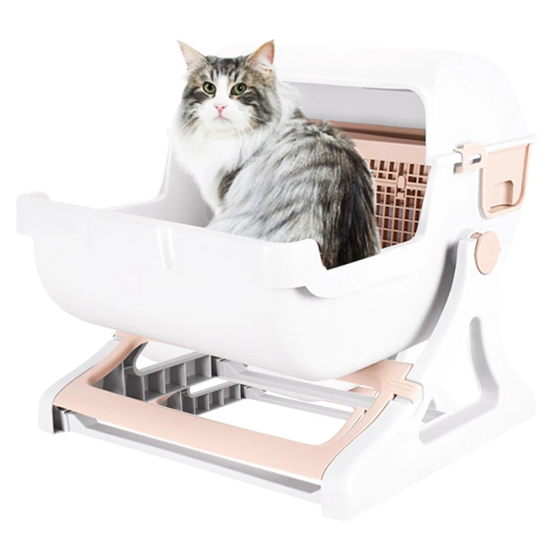 Полузакрытый поднос для кошачьего туалета полуавтоматический кошек M6078|Лотки и