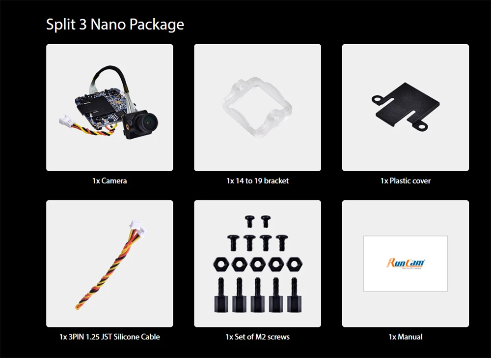 RunCam split 3 Micro/Nano WOOP FPV камера 2MP1080P/60fps HD Запись плюс WDR NTSC/PAL переключаемый